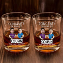 Gift For Brothers, Gift For Bestie, Gift For Men - Custom Photo Congrats On Being My Brother You Lucky Man Funny Friend - Personalized Whiskey Glass
