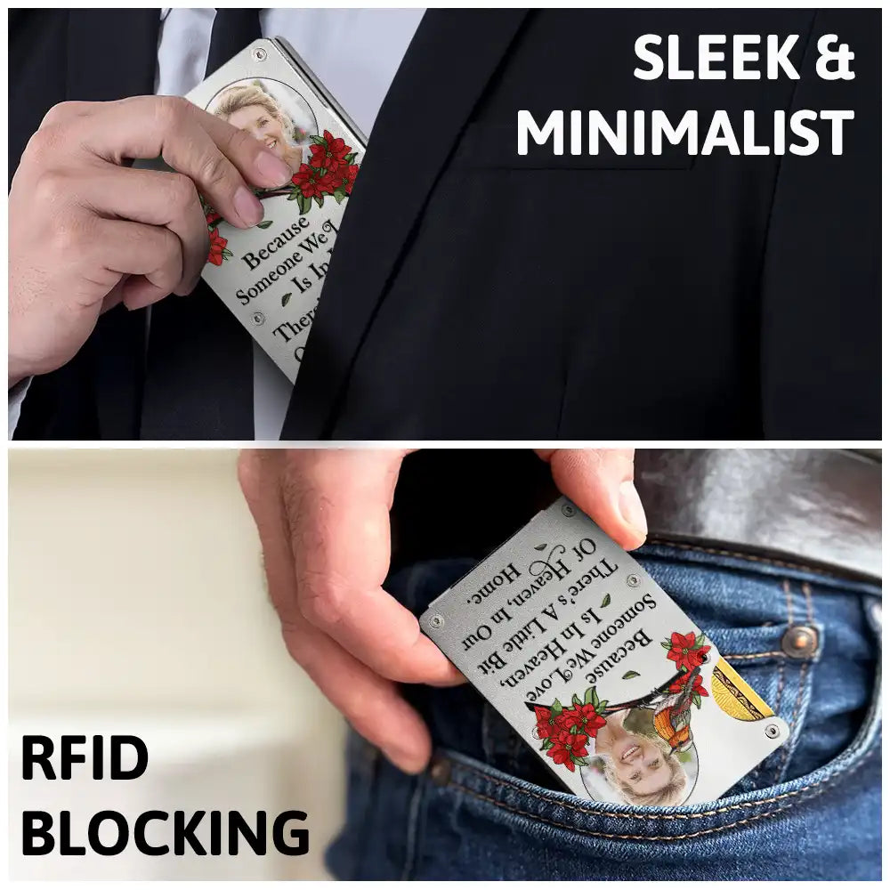 Memorial - Custom Photo In Loving Memory I'm Always With You Memorial - Personalized Card Wallet With Money Clip