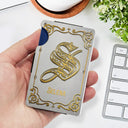 Gift For Men, Gift For Yourself, Gift For Husband - Monogram Vintage Old Letter Custom Name - Personalized Card Wallet With Money Clip