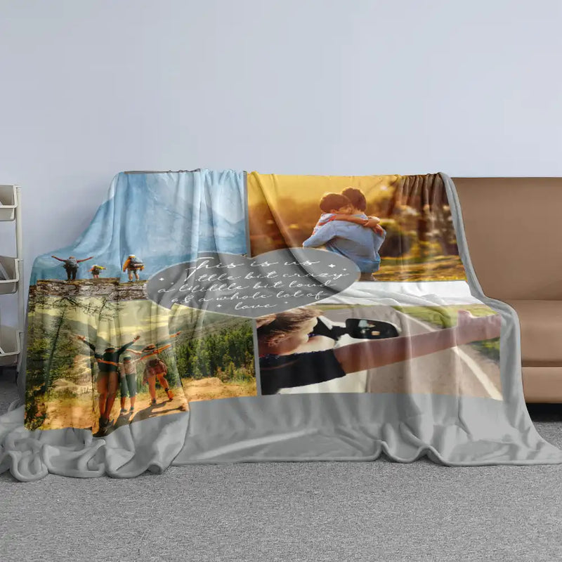 Happy,Family,Parents,Gift For Husband,Gift For Wife - Custom Photo Our Love Story Family Couple - Personalized Oversized Blanket
