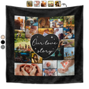 Happy,Family,Parents,Gift For Husband,Gift For Wife - Custom Photo Our Love Story Family Couple - Personalized Oversized Blanket
