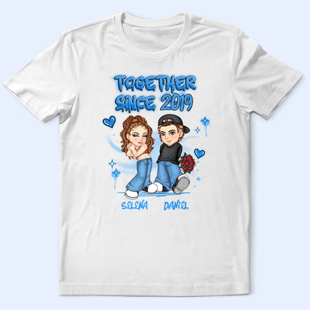 Couple de dessins animés chibi des années 2000, qui s'agacent mutuellement depuis - T-shirt personnalisé