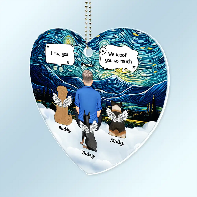 Dog Lovers,Memorial,Pet Lovers,Sad,Dog Mom - I Miss You Memorial Dog Cat - Personalized Acrylic Car Hanger