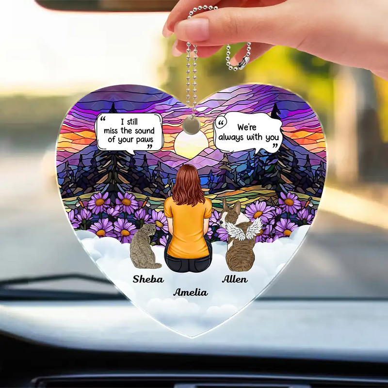 Dog Lovers,Memorial,Pet Lovers,Sad,Dog Mom - I Miss You Memorial Dog Cat - Personalized Acrylic Car Hanger