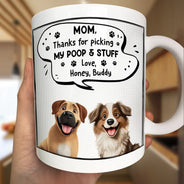 Dog Mom,Dog Lovers - Cute 3D Puppy Thanks For Being The Best Dog Mom Ever - Personalized Mug