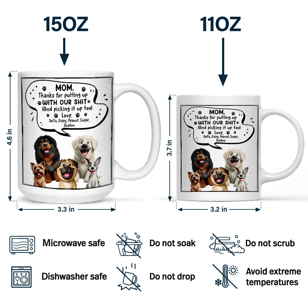 Dog Mom,Dog Lovers - Cute 3D Puppy Thanks For Being The Best Dog Mom Ever - Personalized Mug