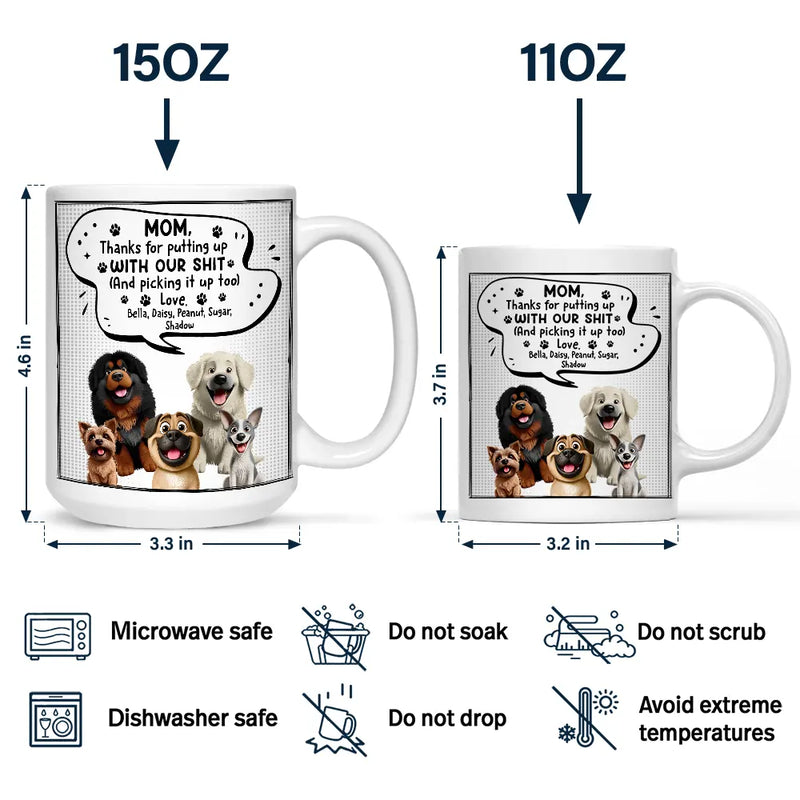 Dog Mom,Dog Lovers - Cute 3D Puppy Thanks For Being The Best Dog Mom Ever - Personalized Mug
