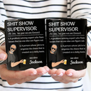 Gift For Mother, Gift For Yourself, Retirement, Funny - Show Supervisor Expert Who Fixes Issues Senior Mom Dad Retired - Personalized Mug