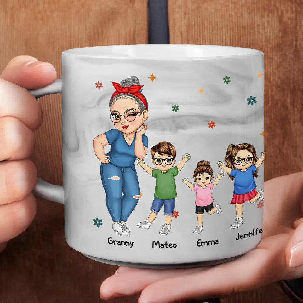 Gift For Grandma,Love,Gift For Mother - Living That Grandma Life - Personalized Marble Mug