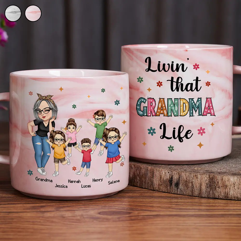 Living That Grandma Life - Personalized Marble Mug