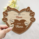 Gift For Grandma,Gift For Mother,Love - First Mom Now Grandma Sweethearts - Personalized 2-Layered Wooden Plaque With Stand
