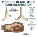 Gift For Grandma,Gift For Mother,Love - First Mom Now Grandma Sweethearts - Personalized 2-Layered Wooden Plaque With Stand