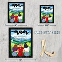 Mom To Us You Are The World Watercolor Landscape - Personalized 2-Layered Wooden Plaque With Stand