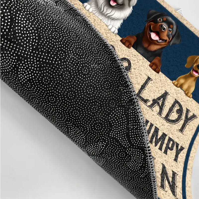 Dog Mom, Gift For Wife, Funny - A Crazy Dog Lady And Her Grumpy Old Man Live Here 3D Pet Couple - Personalized Doormat