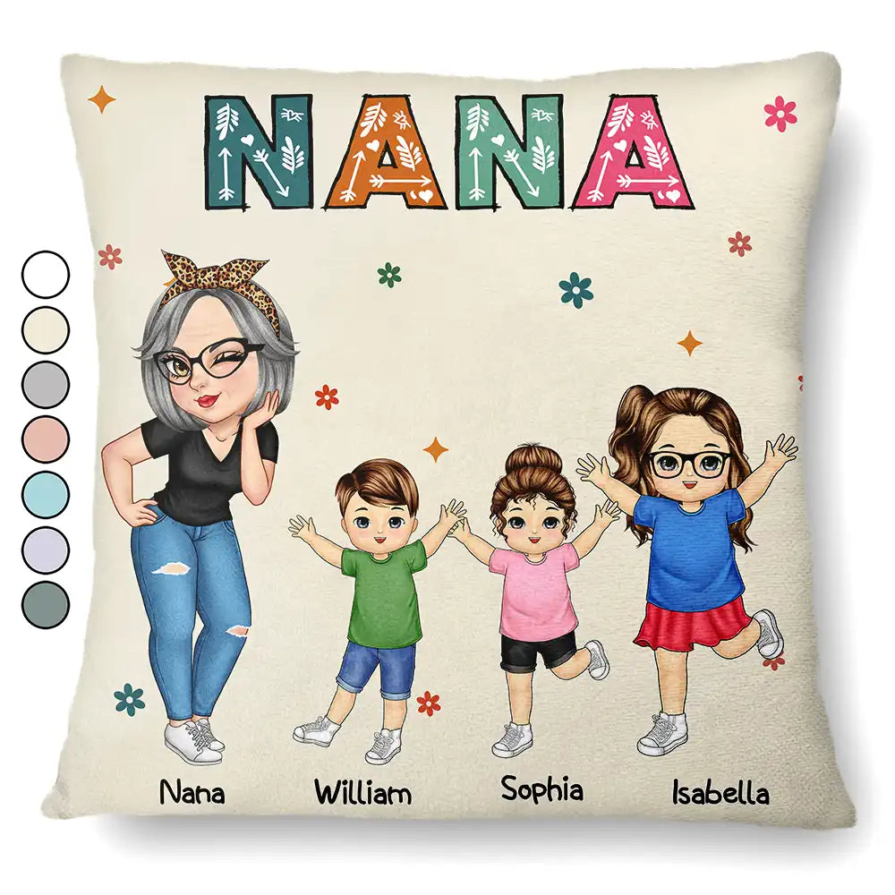 Nana Grandma Mom Kid - Personalized Pillow