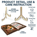 Reading, Gift For Women, Happy - Reading Between The Pages Of A Book Is My Favorite Place To Be - Personalized 2-Layered Wooden Plaque With Stand