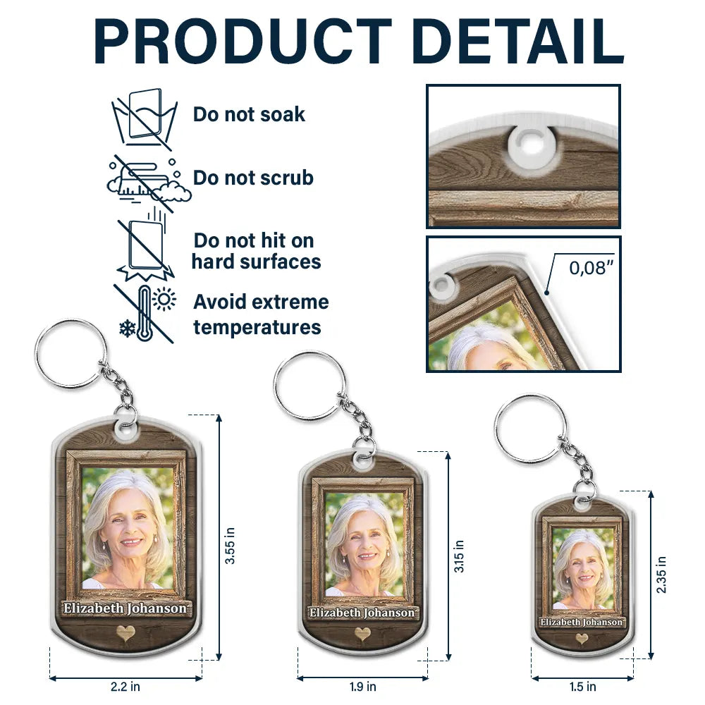 Gift For Mother,Memorial - Custom Photo Though I Cannot See You You're Always By My Side - Personalized Aluminum Keychain
