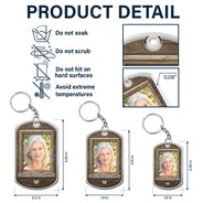 Gift For Mother,Memorial - Custom Photo Though I Cannot See You You're Always By My Side - Personalized Aluminum Keychain
