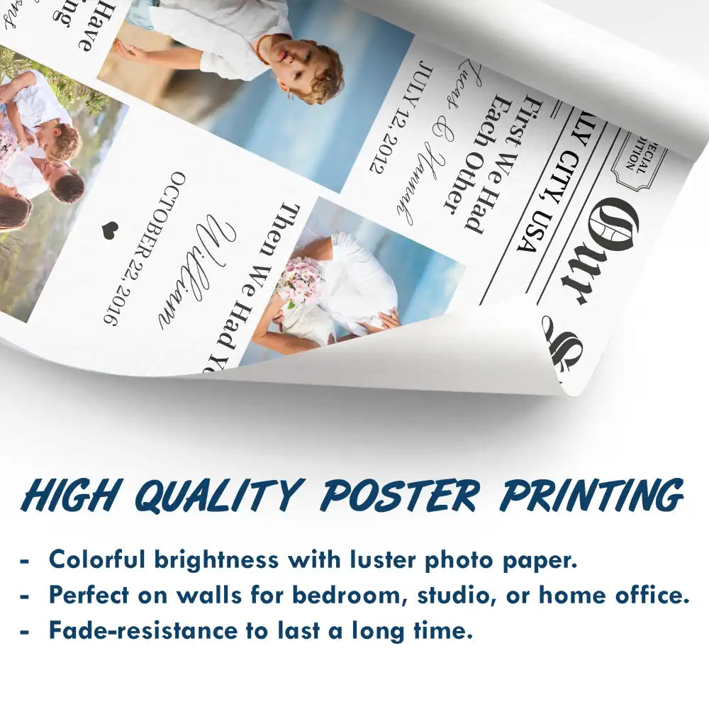 Gift For Couples,Old Couples,Parents,Gift For Grandparents - Custom Photo Our Story Family Now We Have Everything - Personalized Poster
