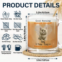 Cat Lovers, Pet Lovers, Funny, Cat Mom, Cat Dad - Good Morning Human Servant Funny Cat - Personalized Glass Mug