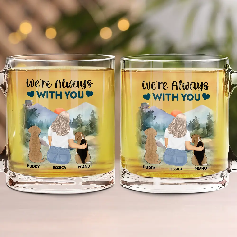Pet Lovers, Happy, Dog Lovers, Dog Mom, Dog Dad - A Bond That Can't Be Broken Dog Mom Dog Dad - Personalized Glass Mug