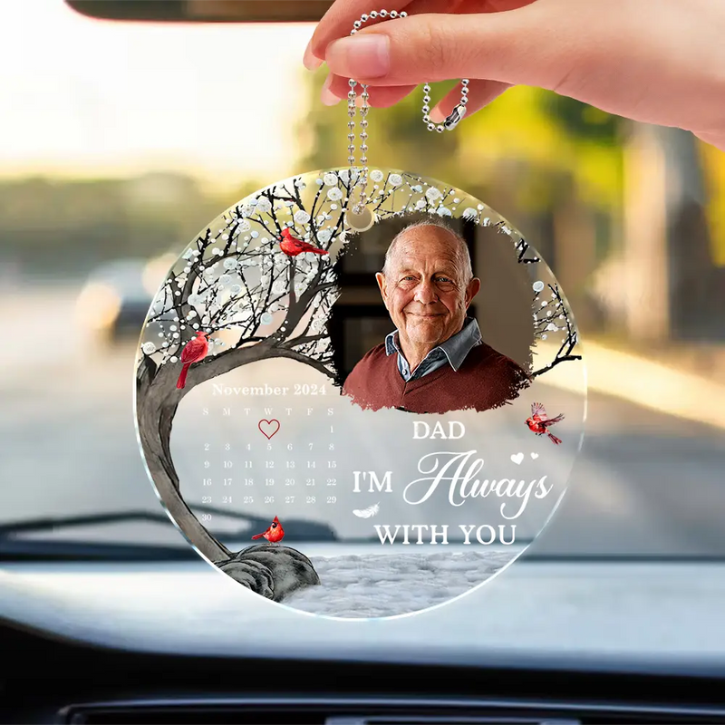 Memorial - Custom Photo Calendar Memorial The Moment Your Heart Stopped - Personalized Acrylic Car Hanger
