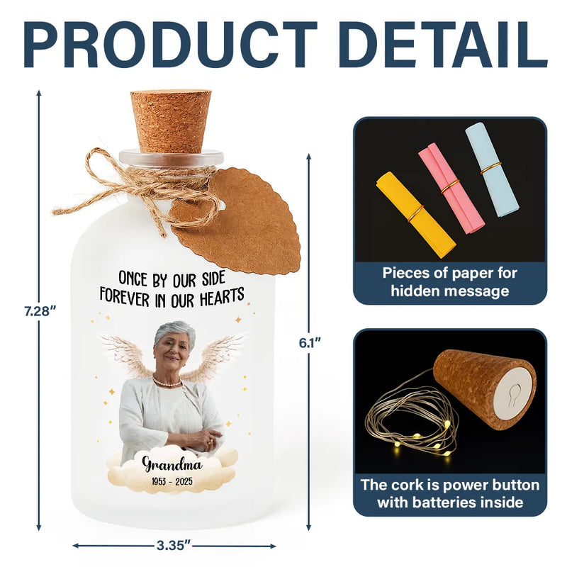 Family, Pet Lovers, Pet Mom, Pet Dad, Pet Couple, Dog Lovers, Dog Mom, Dog Dad, Dog Couple, Cat Lovers, Cat Mom, Cat Dad, Cat Couple, Memorial, Sad - Custom Photo Memorial Your Light Will Always Shine In My Heart - Personalized Short Bottle Light