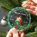 Christmas,Gift For Couples,Gift For Husband,Gift For Wife,Gift For Boyfriend,Gift For Girlfriend,Happy - Years Later And You Still My Favorite Person - Personalized Circle Glass Ornament