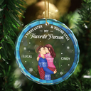 Christmas,Gift For Couples,Gift For Husband,Gift For Wife,Gift For Boyfriend,Gift For Girlfriend,Happy - Years Later And You Still My Favorite Person - Personalized Circle Glass Ornament