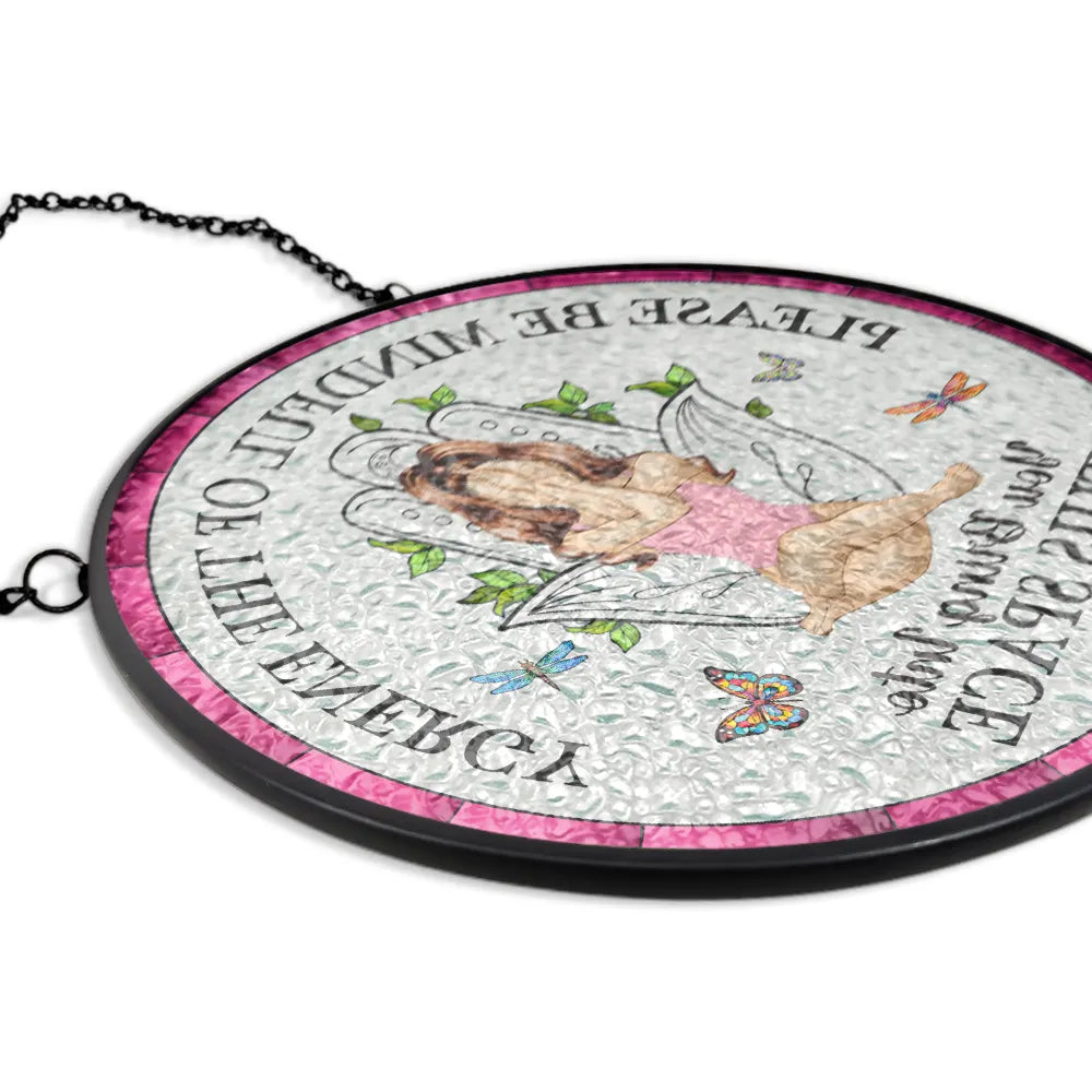 Gift For Yourself, Gift For Women, Yoga, Happy - Yoga Be Mindful Of The Energy - Personalized Stained Glass Window Hanging Suncatcher