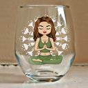 Gift For Yourself, Gift For Women, Yoga, Funny - Yoga Class Pour A Glass - Personalized Stemless Wine Glass