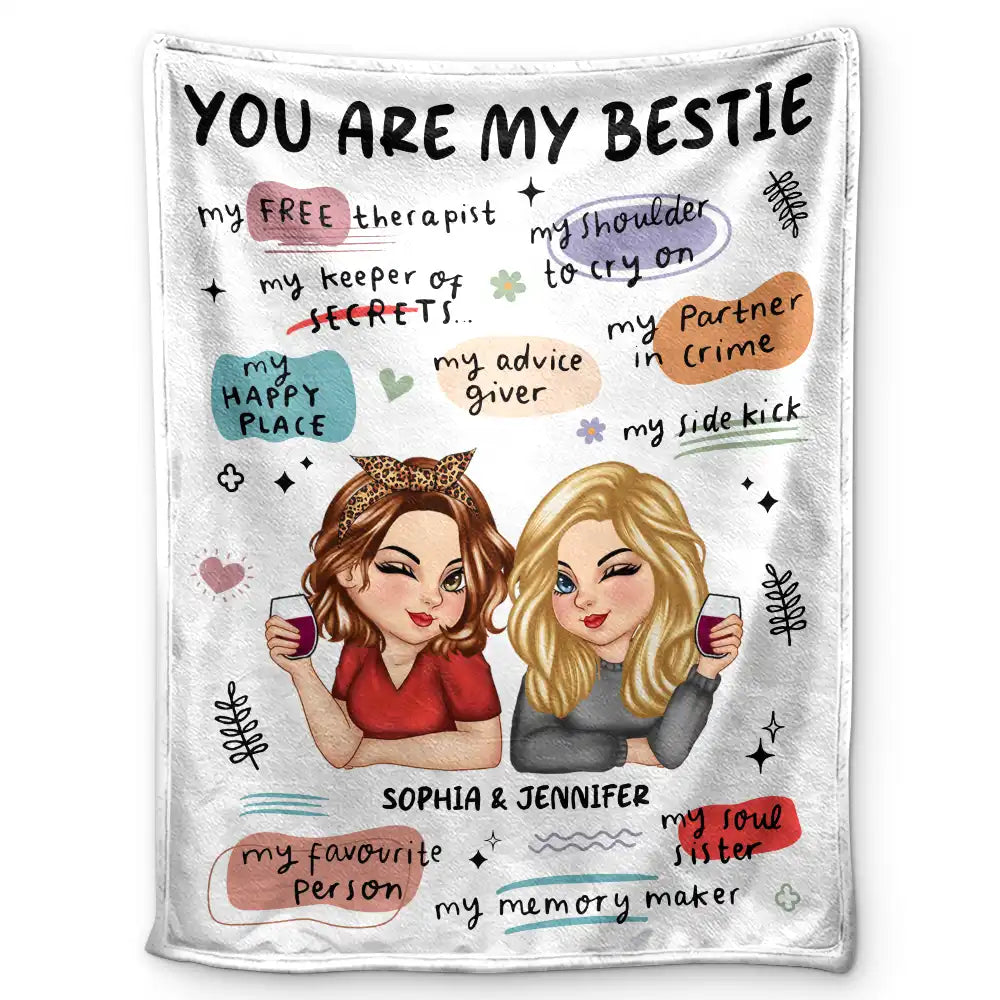 You Are My Bestie Turban Bestie - Personalized Fleece Blanket, Sherpa Blanket