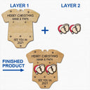 Baby Expecting See You In 2027 Onesie Shaped - Personalized 2-Layered Wooden Ornament