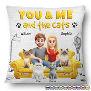 Cat Couple,Cat Lovers,Pet Lovers,Gift For Couples,Couple's Hobby,Happy - You And Me And The Cats 3D Couple - Personalized Pillow