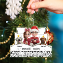 Happy,Christmas,Dog Couple - You And Me And The Dog Cozy Blanket - Personalized Custom Shaped Acrylic Ornament