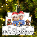 Happy,Christmas,Dog Couple - You And Me And The Dog Cozy Blanket - Personalized Custom Shaped Acrylic Ornament