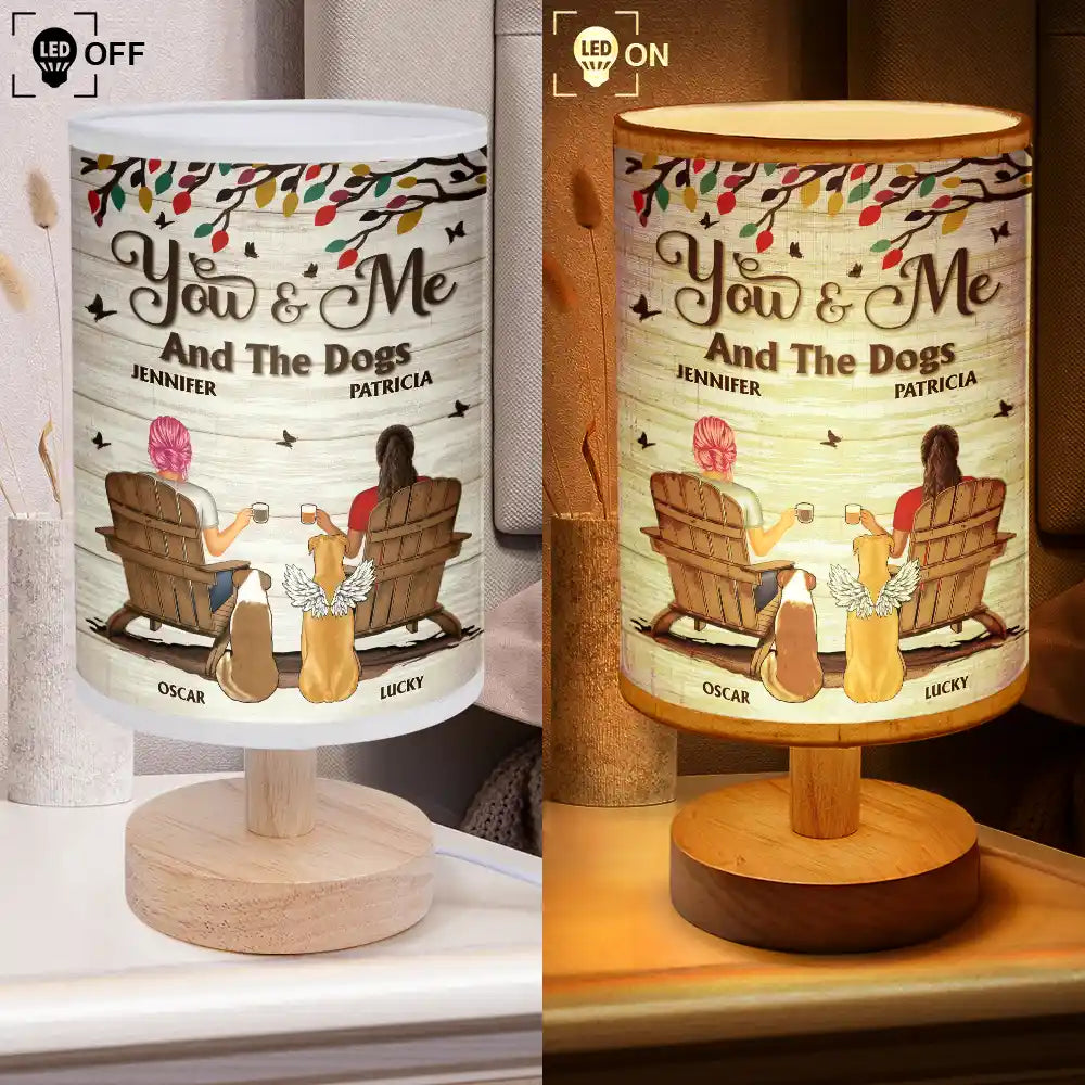 Gift For Husband,Gift For Wife,Gift For Boyfriend,Gift For Girlfriend,Love,Dog Couple - You And Me And The Dogs - Personalized Fabric Lamp
