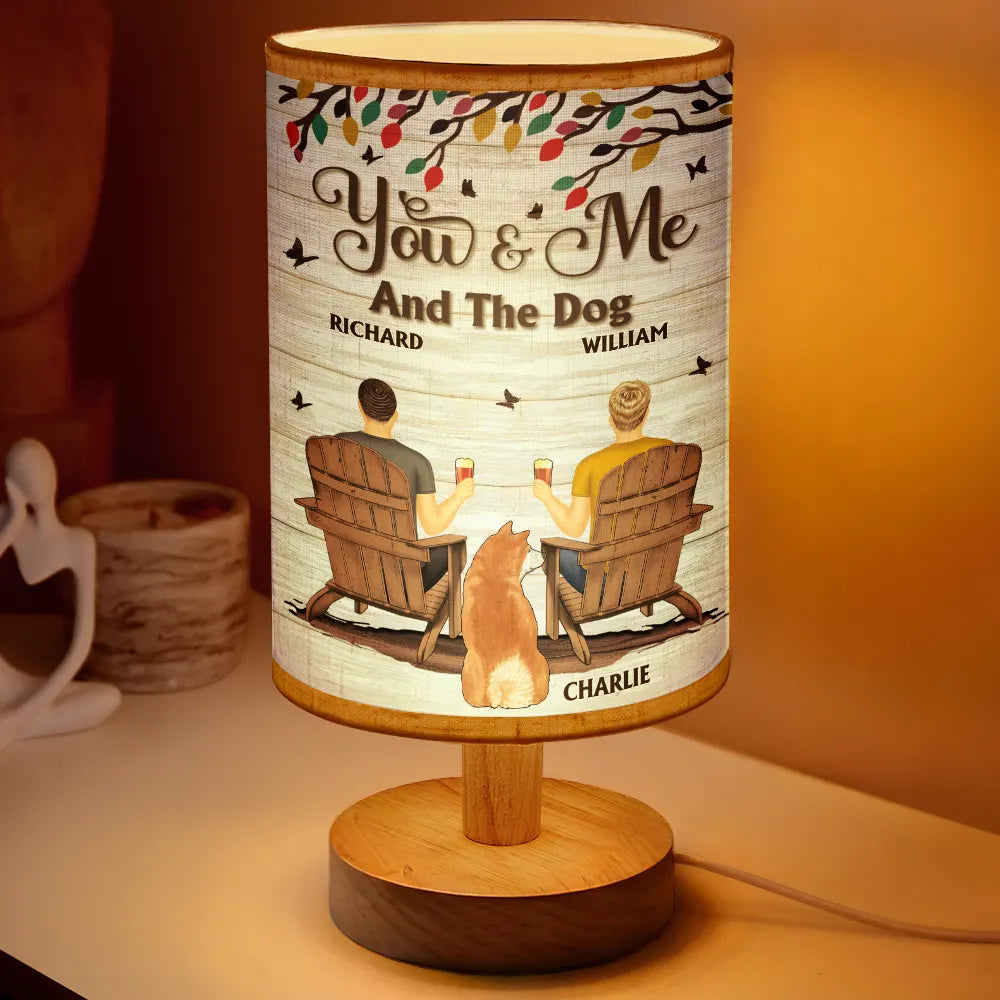 Gift For Husband,Gift For Wife,Gift For Boyfriend,Gift For Girlfriend,Love,Dog Couple - You And Me And The Dogs - Personalized Fabric Lamp