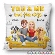 Dog Couple,Dog Lovers,Pet Lovers,Happy,Gift For Couples - You And Me And The Dogs 3D Couple - Personalized Pillow