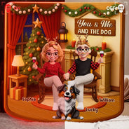 Gift For Couples,Dog Couple,Cat Couple,Pet Couple,Pet Lovers,Dog Lovers,Cat Lovers,Christmas,Happy - You And Me And The Dogs Cats - Personalized Custom Shaped Light Box