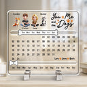 Pet Couple,Happy,Christmas - You And Me Life Is Better With Dogs - Personalized Acrylic Perpetual Desk Calendar