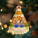 Christmas,Gift For Couples,Love - You And Me Waffle Christmas Tree - Personalized Custom Shaped Acrylic Ornament
