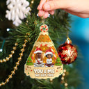 Christmas,Gift For Couples,Love - You And Me Waffle Christmas Tree - Personalized Custom Shaped Acrylic Ornament