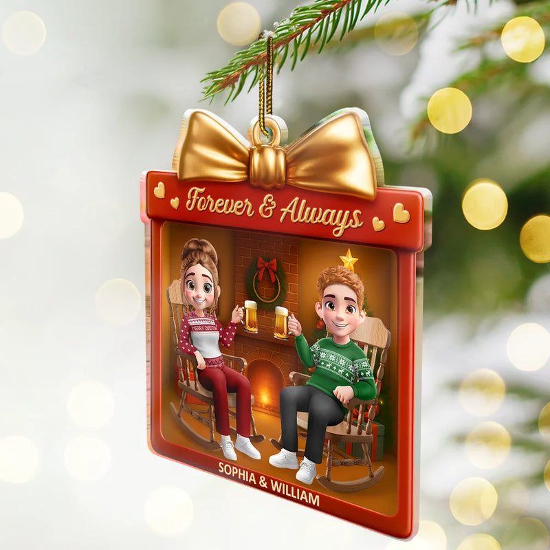Gift For Couples,Old Couples,Gift For Husband,Gift For Wife,Gift For Boyfriend,Gift For Girlfriend,Love,Christmas - You And Me We Got This 3D Effect Couple - Personalized Custom Shaped Acrylic Ornament