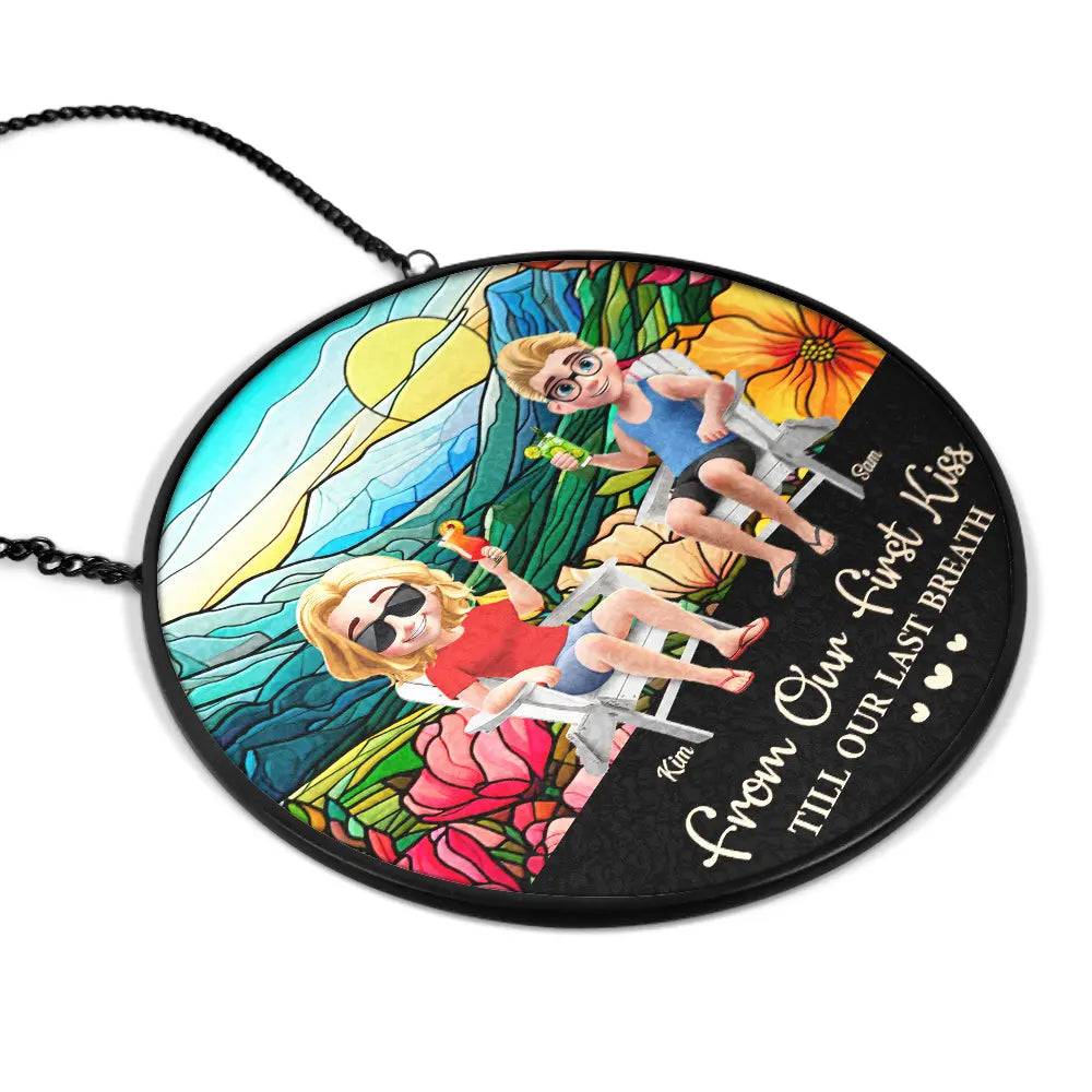 Gift For Couples,Happy,Gift For Husband,Gift For Wife - You And Me We Got This Couple 3D - Personalized Stained Glass Window Hanging Suncatcher