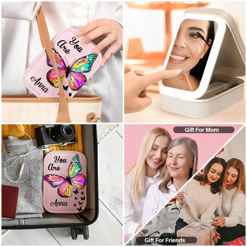 Gift For Yourself, Gift For Women - You Are Beautiful Christians - Personalized Makeup Box With LED Mirror