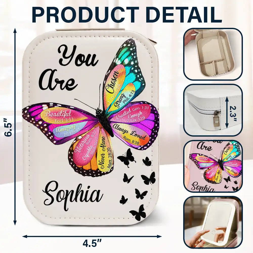 Gift For Yourself, Gift For Women - You Are Beautiful Christians - Personalized Makeup Box With LED Mirror