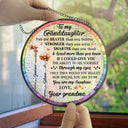 Love, Gift For Daughter, Mom - Daughters (Adult), Mom - Daughters (Young), Gift For Grandkids - You Are Braver Than You Believe Mom Daughter - Personalized Stained Glass Window Hanging Suncatcher