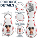 Baseball, Gift For Grandkids, Happy - You Are Chosen Christian Baseball - Personalized Leather Baseball Keychain