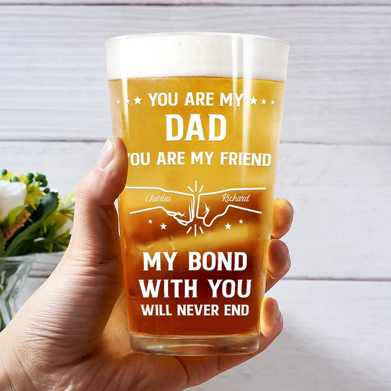Gift For Brothers,Cousin,Happy,Gift For Men,Gift For Father - You Are My Brother My Friend - Personalized Beer Glass